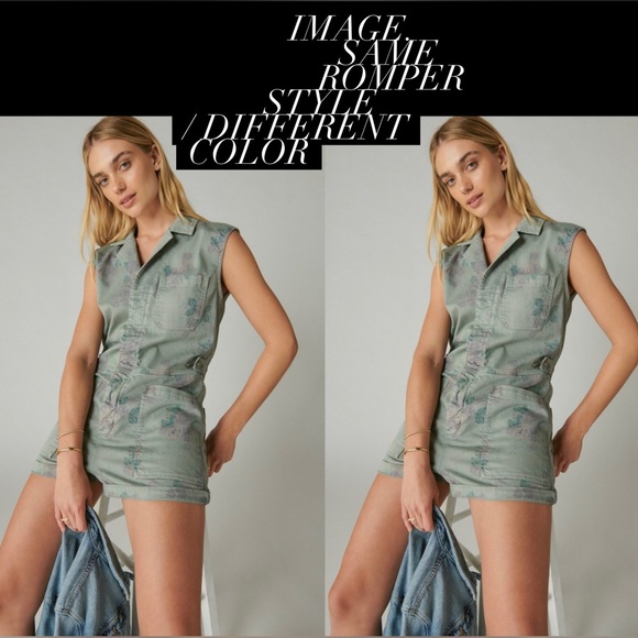 Lucky Brand Laura Ashley Printed Coverall Short Romper ✨ Size Small [runs big] - Picture 3 of 16